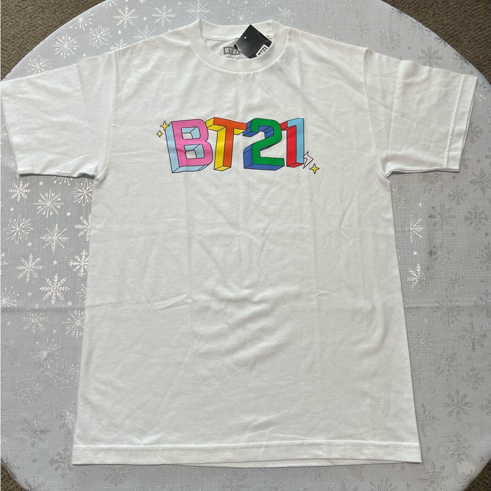 BT21 White Graphic Tee for Men